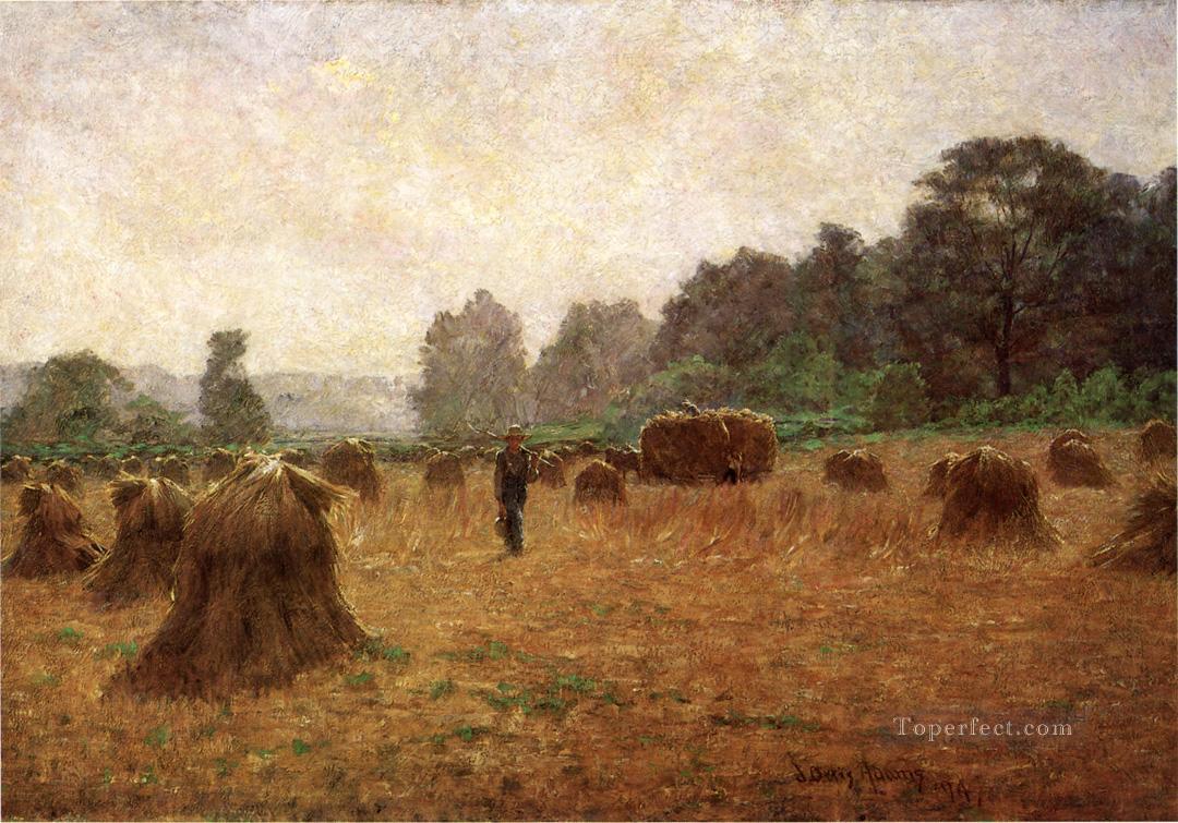 Wheat wain Afield landscape John Ottis Adams Oil Paintings